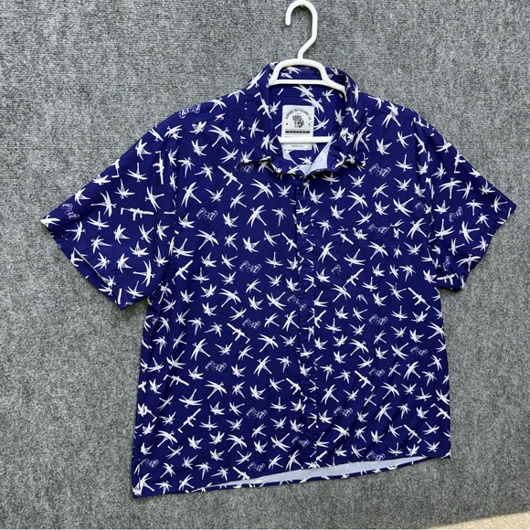 Savage Tacticians Co short sleeve Hawaiian snap button up shirt Men's size 2XL - Picture 2 of 8